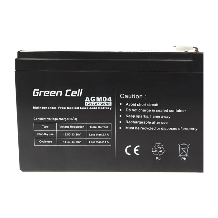Batteria UPS Green Cell AGM04 al piombo sigillata (VRLA) 12 V 7 Ah