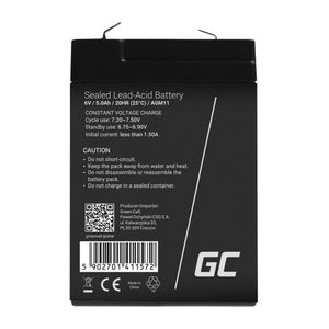 Batteria UPS Green Cell AGM11 al piombo sigillata (VRLA) 6 V 5 Ah