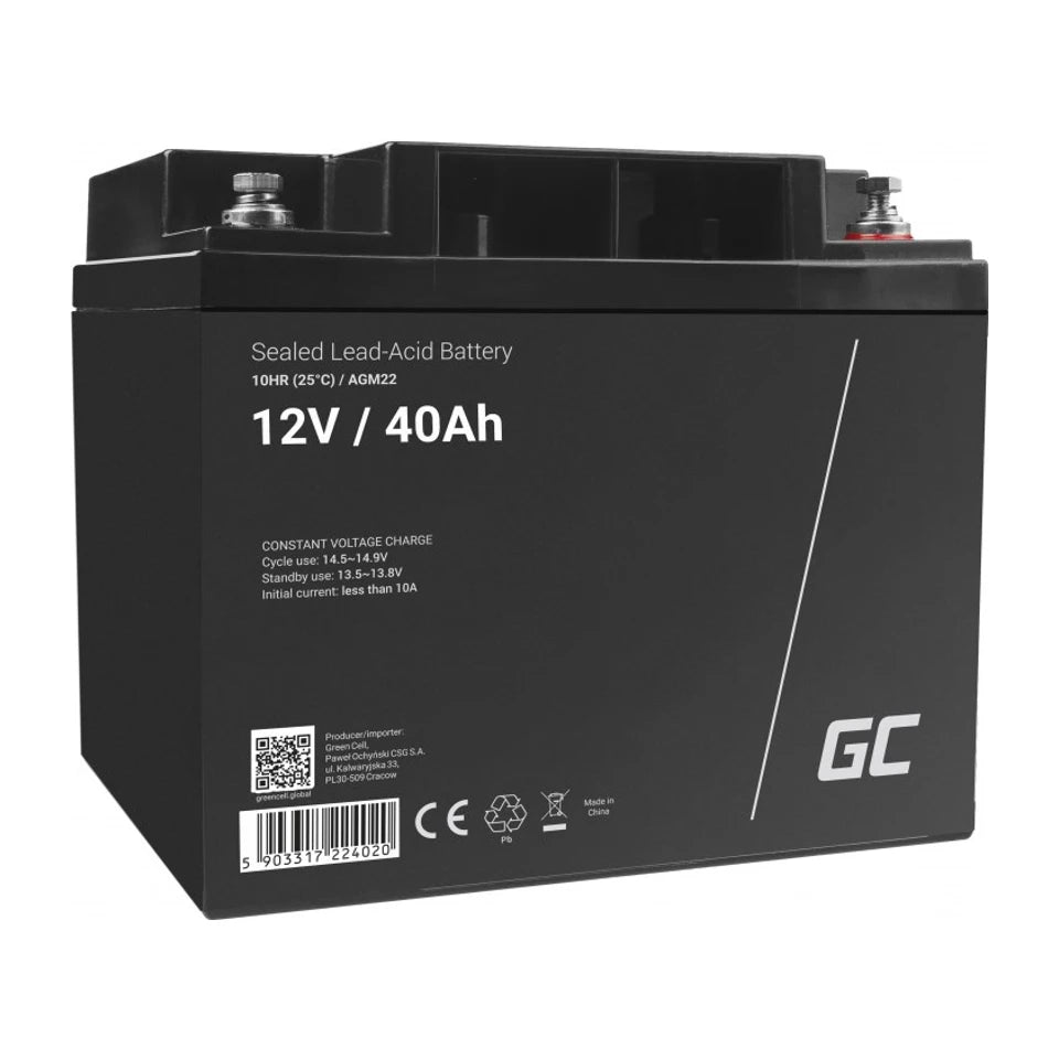 Batteria UPS al piombo sigillata Green Cell AGM22 (VRLA) 12 V 40 Ah