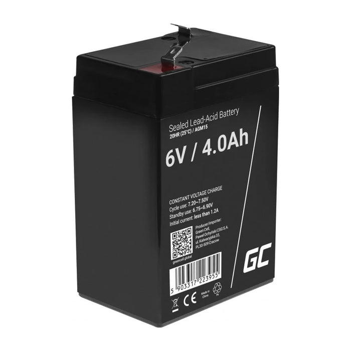 Batteria UPS al piombo sigillata Green Cell AGM15 (VRLA) 6 V 4 Ah
