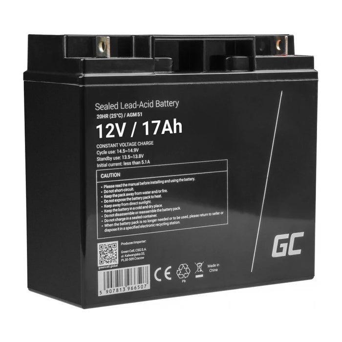 Batteria per veicoli Green Cell AGM51 al piombo sigillata (VRLA) 17 Ah 12 V