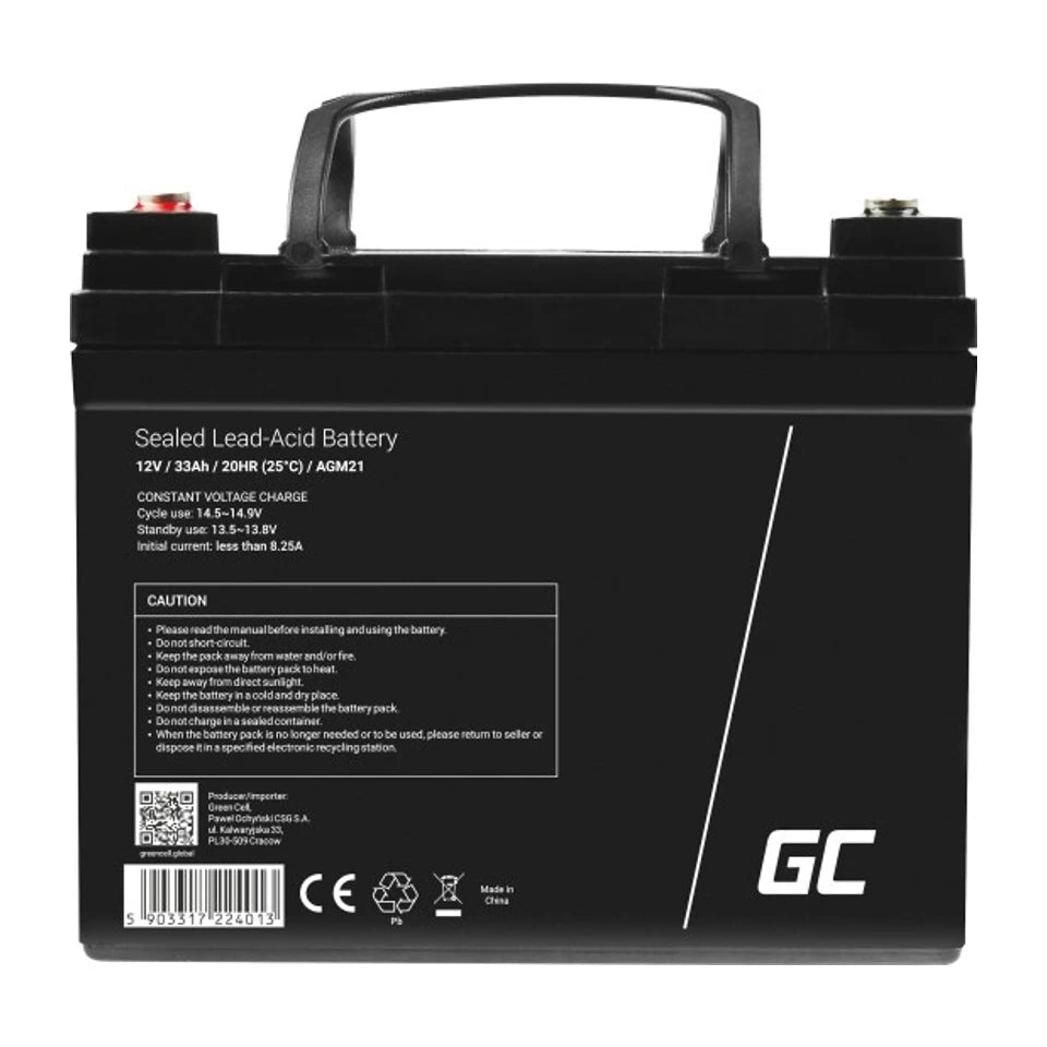Batteria UPS al piombo sigillata Green Cell AGM21 (VRLA) 12 V 33 Ah