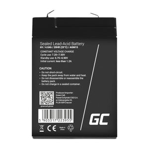 Batteria UPS al piombo sigillata Green Cell AGM15 (VRLA) 6 V 4 Ah