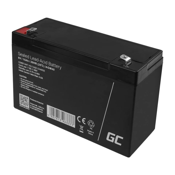 Batteria UPS al piombo sigillata Green Cell AGM40 (VRLA) 6 V 15 Ah