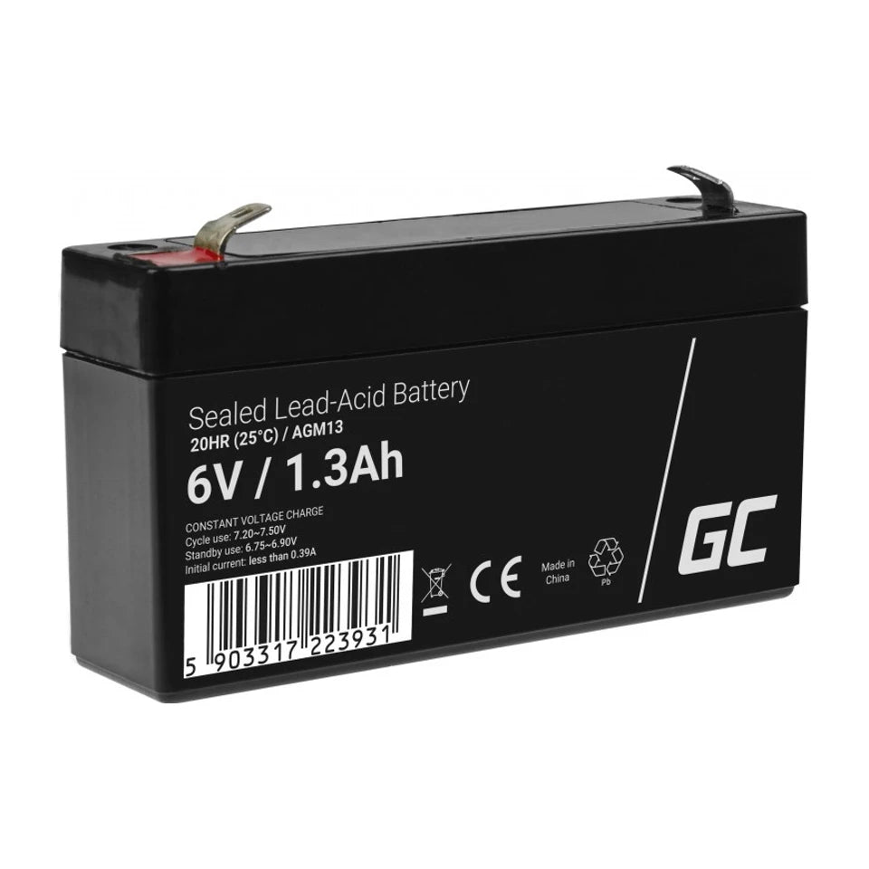 Batteria UPS al piombo sigillata Green Cell AGM13 (VRLA) 6 V 1.3 Ah