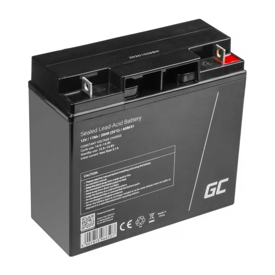 Batteria per veicoli Green Cell AGM51 al piombo sigillata (VRLA) 17 Ah 12 V