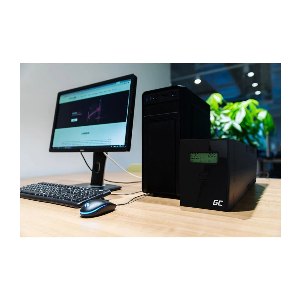 Green Cell UPS01LCD alimentatore di energia ininterrotta (UPS) Line-Interactive 0,6 kVA 360 W 2 prese AC