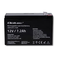 Batteria Qoltec 53062 AGM | 12V | 7,2 Ah | max 108A