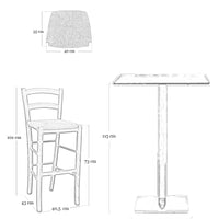 Sgabello venezia in legno noce scuro h 73 con seduta in paglia