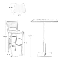 Sgabelli bar lucy in legno noce scuro h 73 con seduta massello x 2
