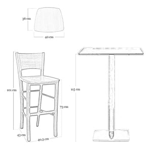 Sgabelli bar lucy in legno noce scuro h 73 con seduta massello x 2
