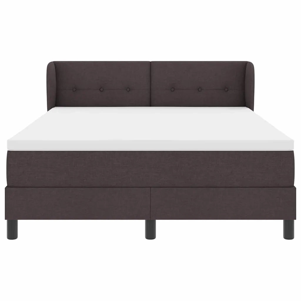 Letto a molle con materasso Marrone Scuro 140 x 190 cm Tessuto 3340020
