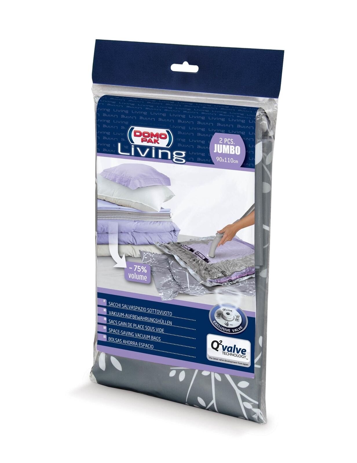 Domopak Living Set 2 Sacchi Sottovuoto Jumbo - con alvola