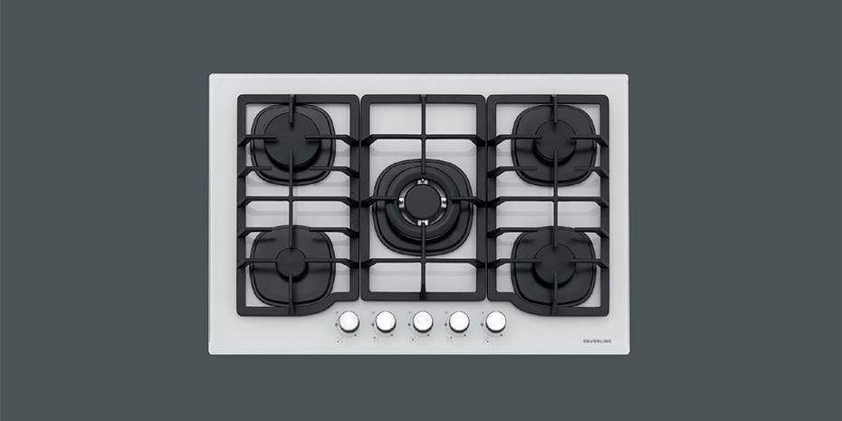 Silverline CS5405W01 piano cottura Bianco Da incasso 75 cm Gas 5 Fornello(i)