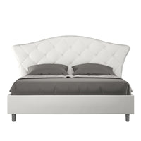 Letto Matrimoniale 160x200 cm con Rete e Contenitore Langre Similpelle
