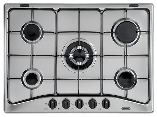 De’Longhi YAF57ASV piano cottura Nero, Argento Da incasso Gas 5 Fornello(i)