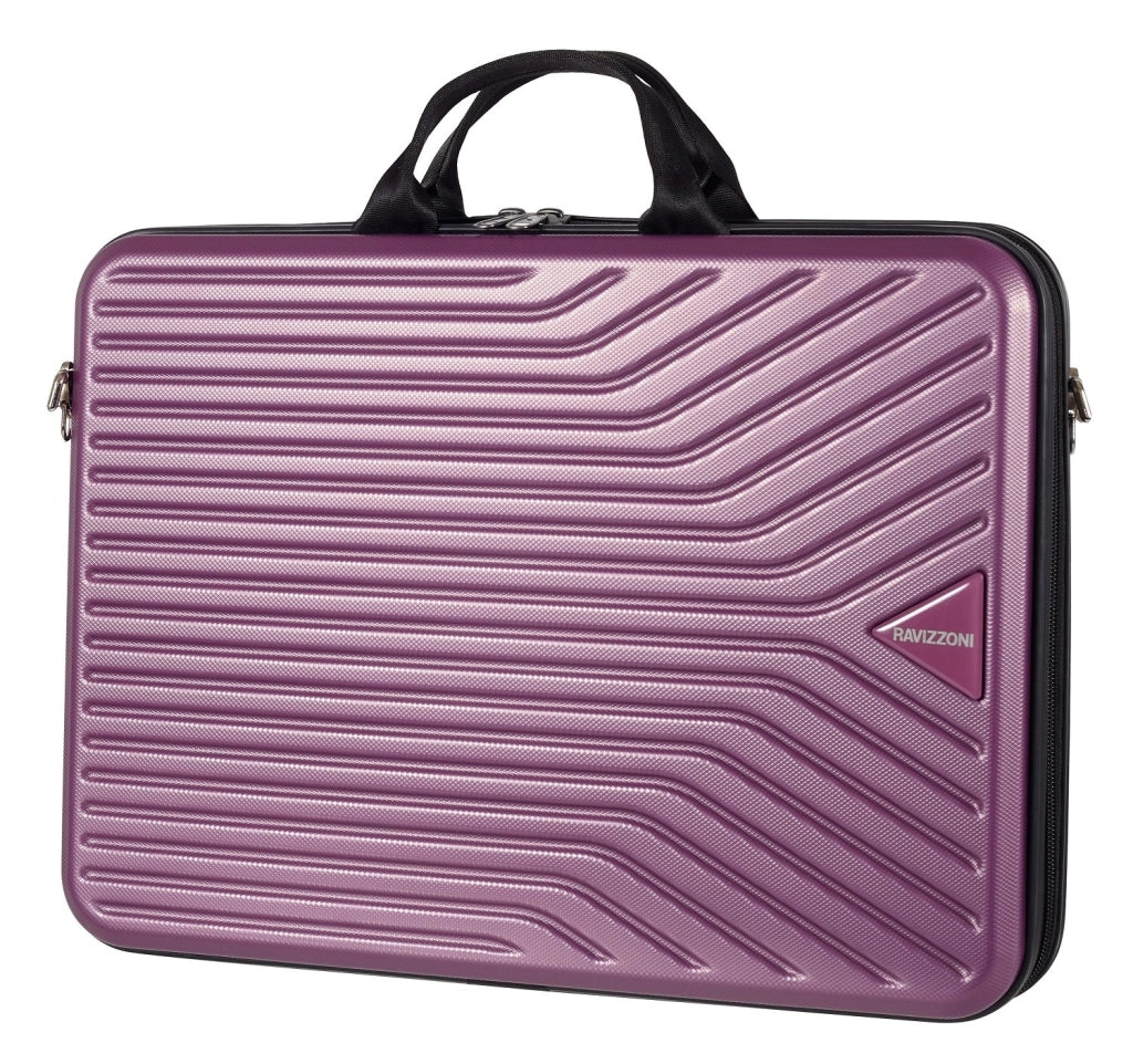 Borsa rigida da viaggio porta pc, tablet, tracolla, scomparti interni, viola Ravizzoni