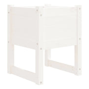 Fioriera rialzata per piante e fiori terrazza giardino 40 x 40 x 52,5 cm legno massello di pino bianco 02_0037574
