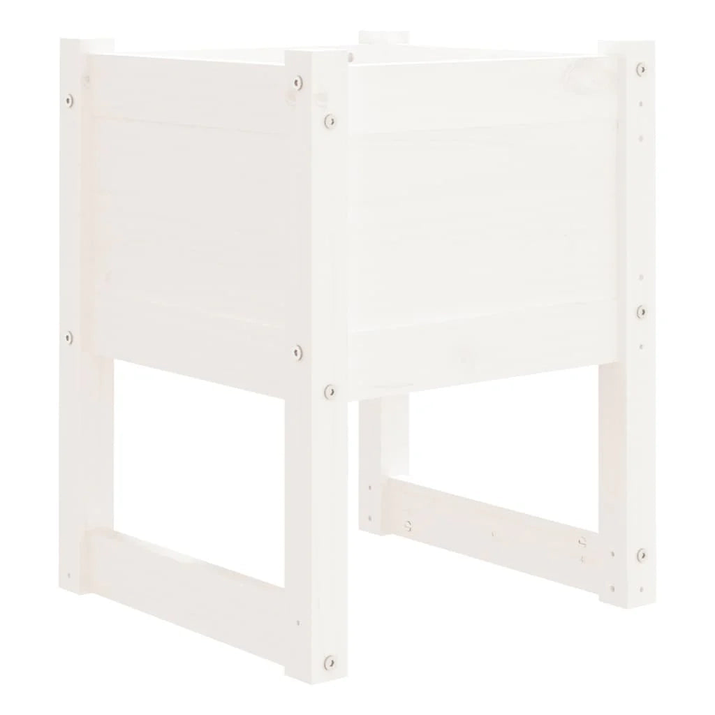 Fioriera rialzata per piante e fiori terrazza giardino 40 x 40 x 52,5 cm legno massello di pino bianco 02_0037574