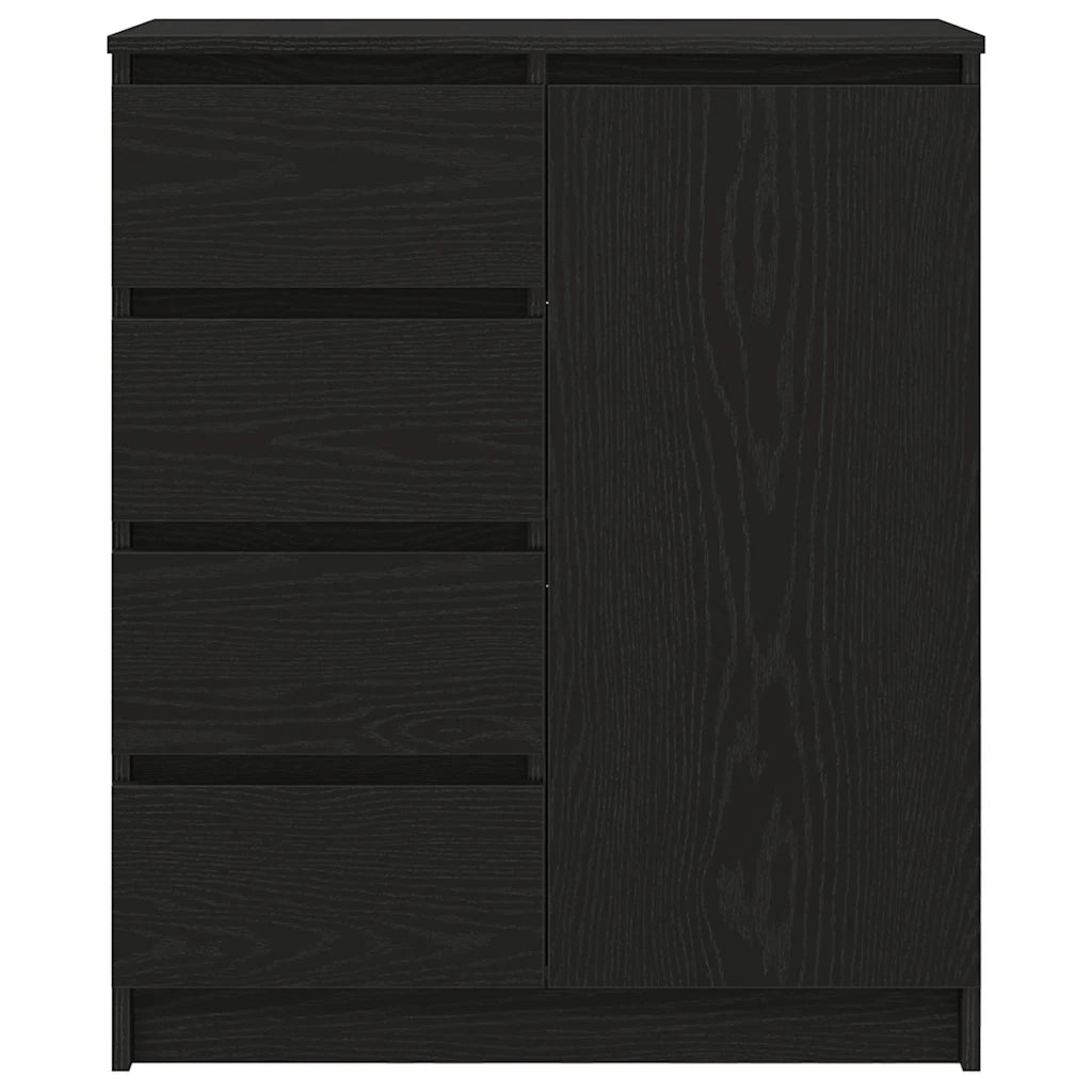 Credenza con Cassetti Rovere Nero 71x35x84 cm Legno Multistrato 861581