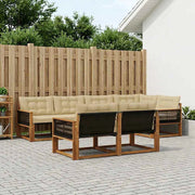 Set di divani da esterno 7 pz Naturale e Beige 3381489