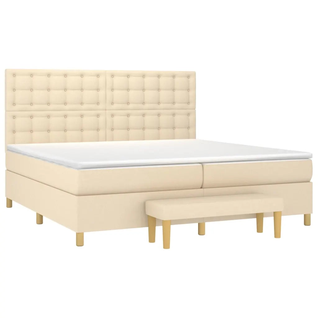 Giroletto a Molle con Materasso Crema 200x200 cm in Tessuto cod mxl 59837