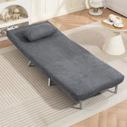 POLTRONA LETTO 190 cm Grigio Scuro in Metallo con cuscino