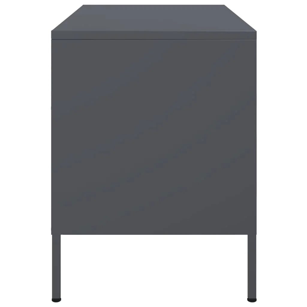 Mobile TV multimediale scaffale TV credenza mobile TV sala da pranzo soggiorno camera da letto 2 pezzi antracite 68 x 39 x 50,5 cm acciaio antracite 02_0028569
