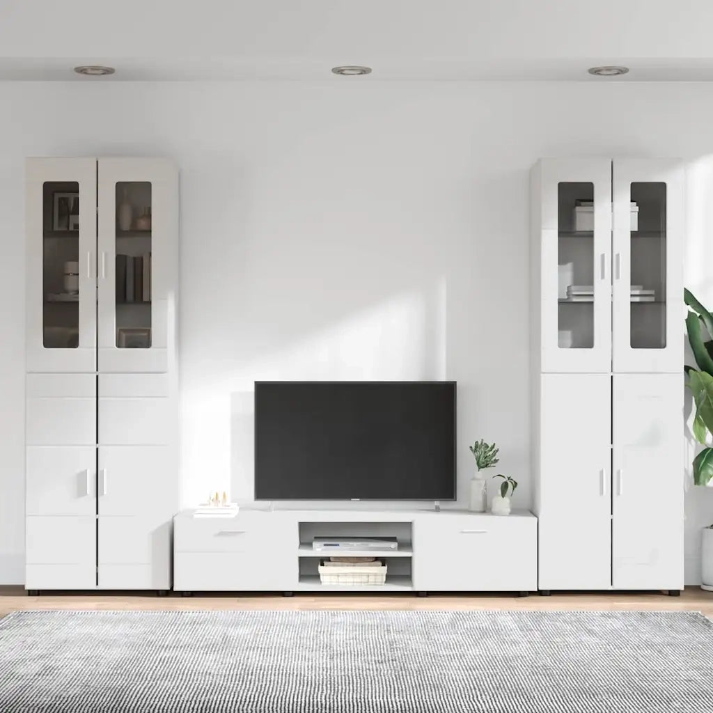 Set mobile TV FLORIN 3 pcs Bianco Lucido Legno multistrato 3397998