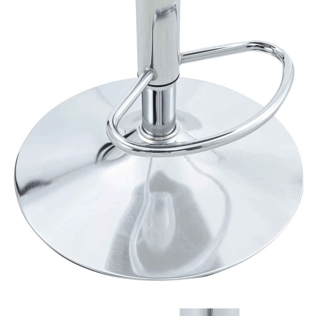 Sgabello da bar set da 2 con altezza regolabile e rotazione 360 schienale in plastica trasparente e PU bianco metallo argento
