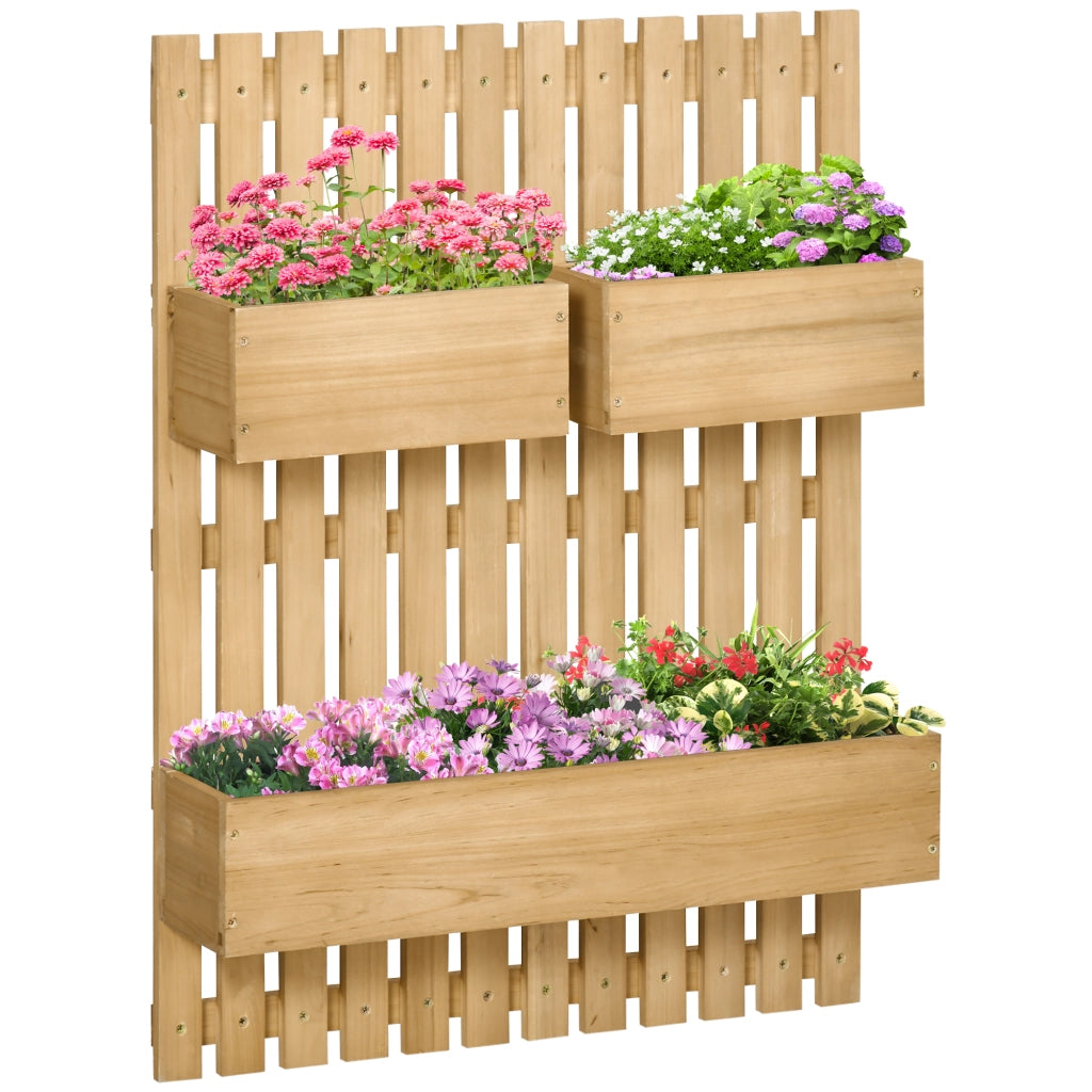 Cassetta per Fiori da Parete ¨C zephmum ¨C Legno Massello, 60x16x80 cm