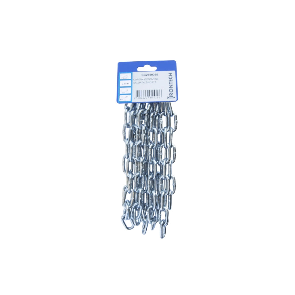 Catena genovese pretagliata Ã˜ 5 mm. in acciaio zincato 2,5 mt.