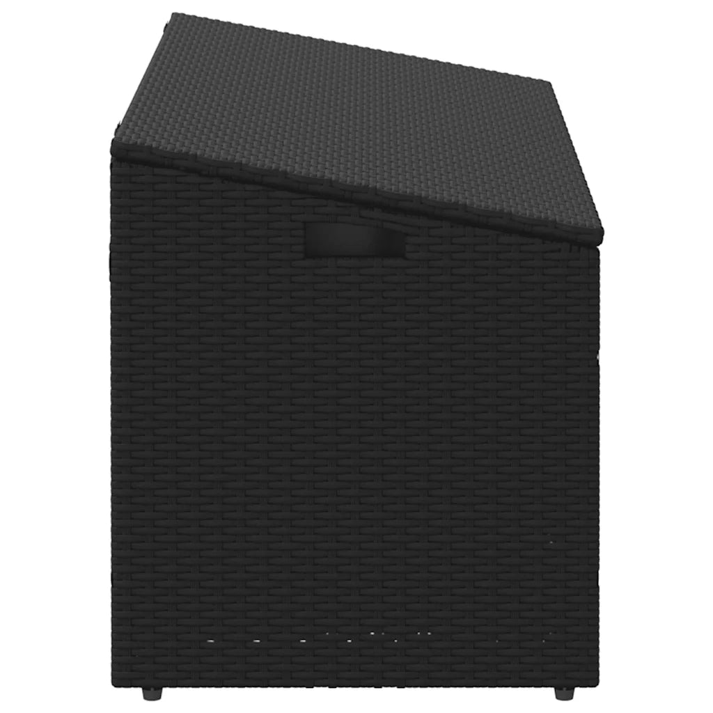 Baule da giardino nero 110x50x58 cm in polyrattan 4104069