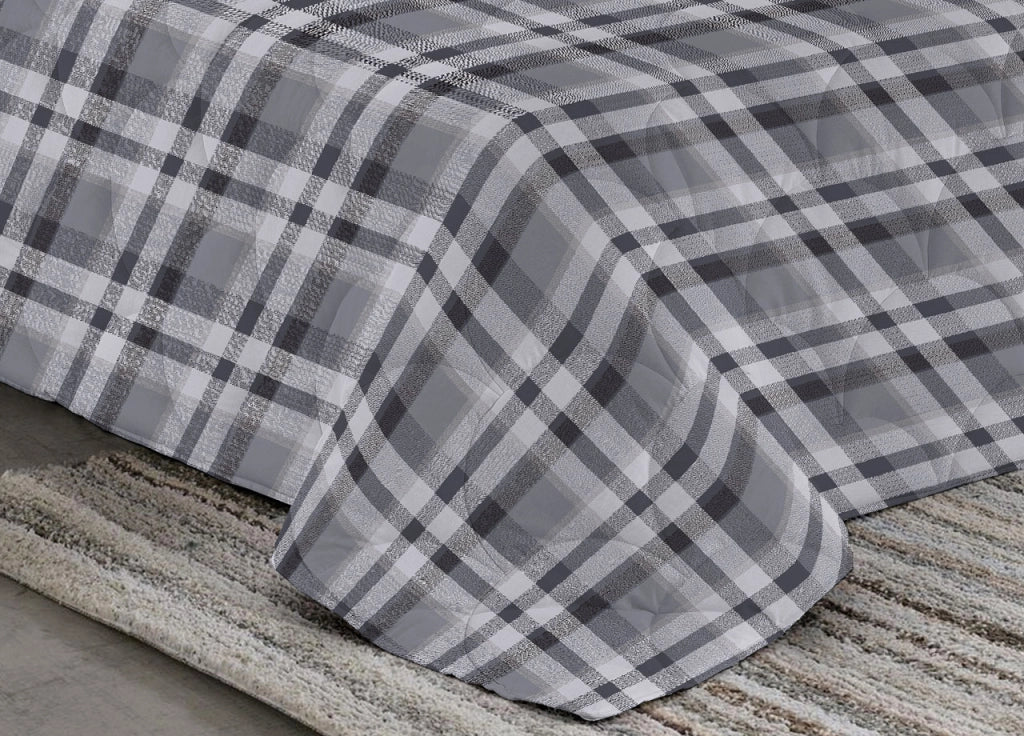 Trapunta Piumone Invernale Letto 1 Piazza Pensieri Delicati 7172 Scozzese Grigio