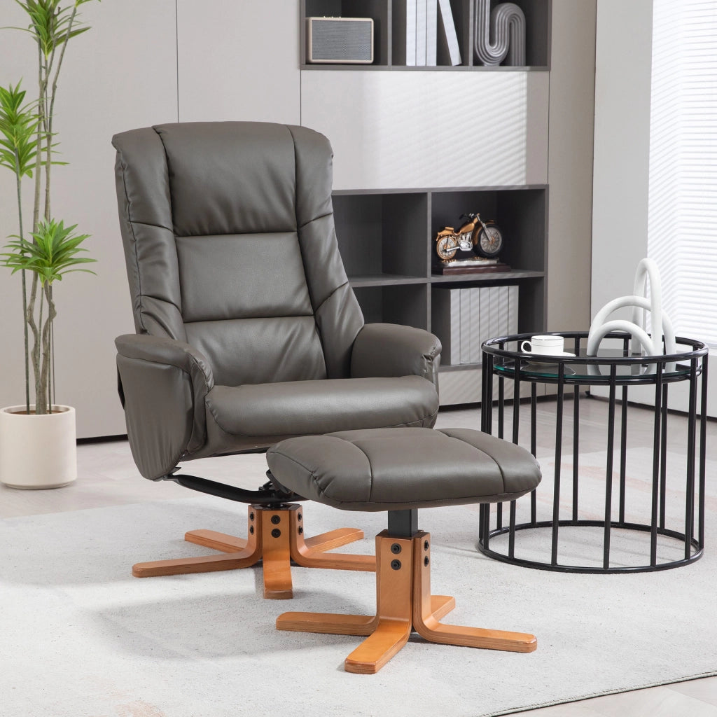 Poltrona Relax Reclinabile Massaggiante con Poggiapiedi ¨C Zephmum ¨C Grigio Velluto