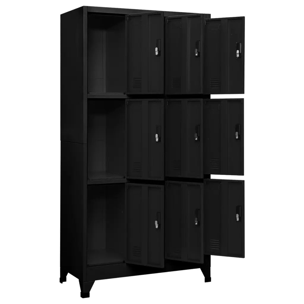 Armadietto con Serratura Nero 90x45x180 cm in Acciaio 339806