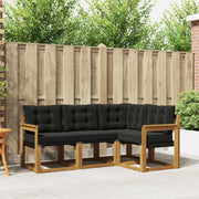 Set di divani da esterno con cuscino 4 pcs Naturale e Nero