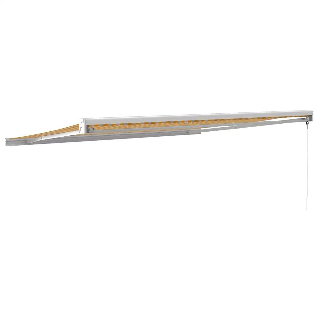 Tenda retrattile Giallo e Bianco con Struttura Bianca 4 × 3 m 3154533
