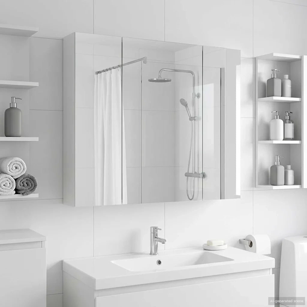 Mobiletto per specchio da bagno Bianco 80 x 14.5 x 70 cm