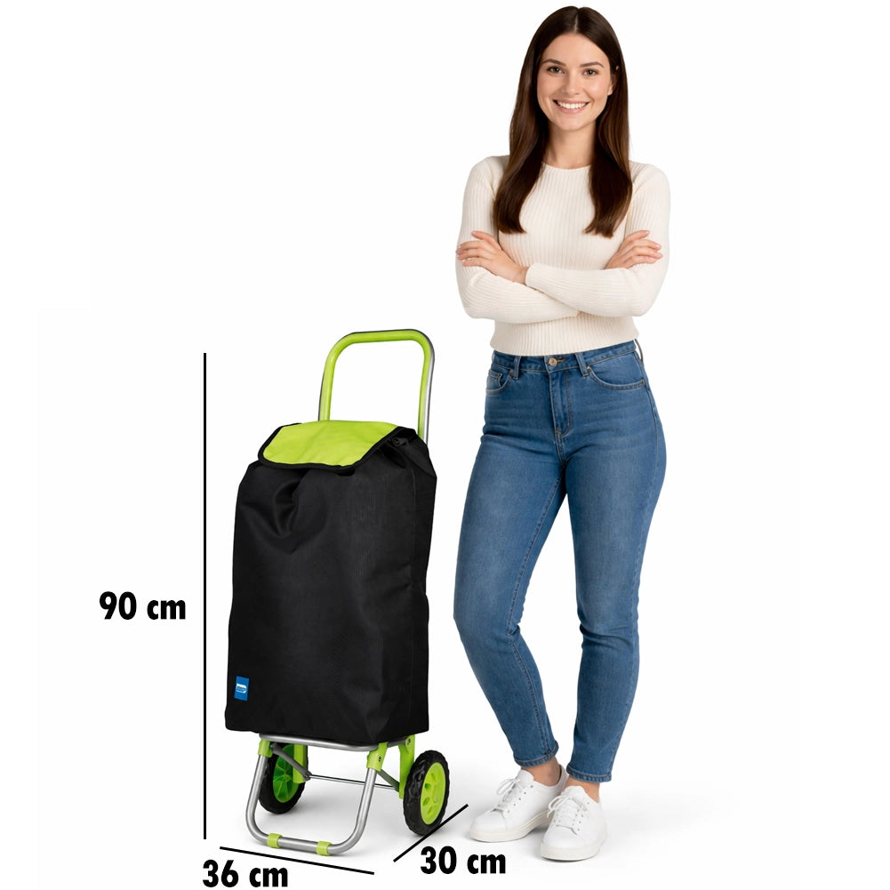 Carrello Spesa Termico 35LT Trolley Frigo 2 Ruote Pieghevole Leggero Verde