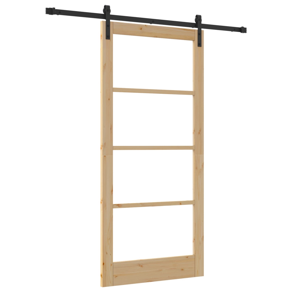 Porta scorrevole con set di hardware 'ORKDAL'Legno massello e vetro