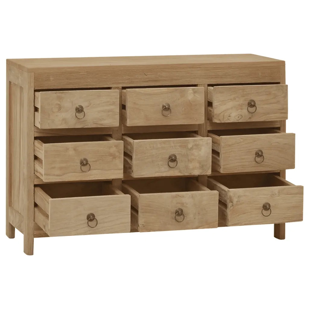 Cassettiera 80x30x55 cm in Legno Massello di Teak 340739