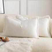 Set di 2 cuscini di cotone neutri - decorativi - 30 x 50 cm - bianco crema