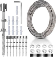Supporto per piante di acciaio inossidabile, sistema professionale da 12M completo con supporti per parete e cavo di acciaio 3 mm