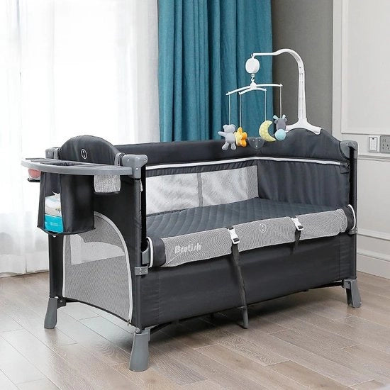 Letto per Bambini 3 in 1 - Culla Ripiegabile - Per Bambini da 0 a 3,5 anni - Massimo 15 kg - Culla per Bambini - Matrimoniale 2 in 1 - Leggero - Rapido da Ripiegare