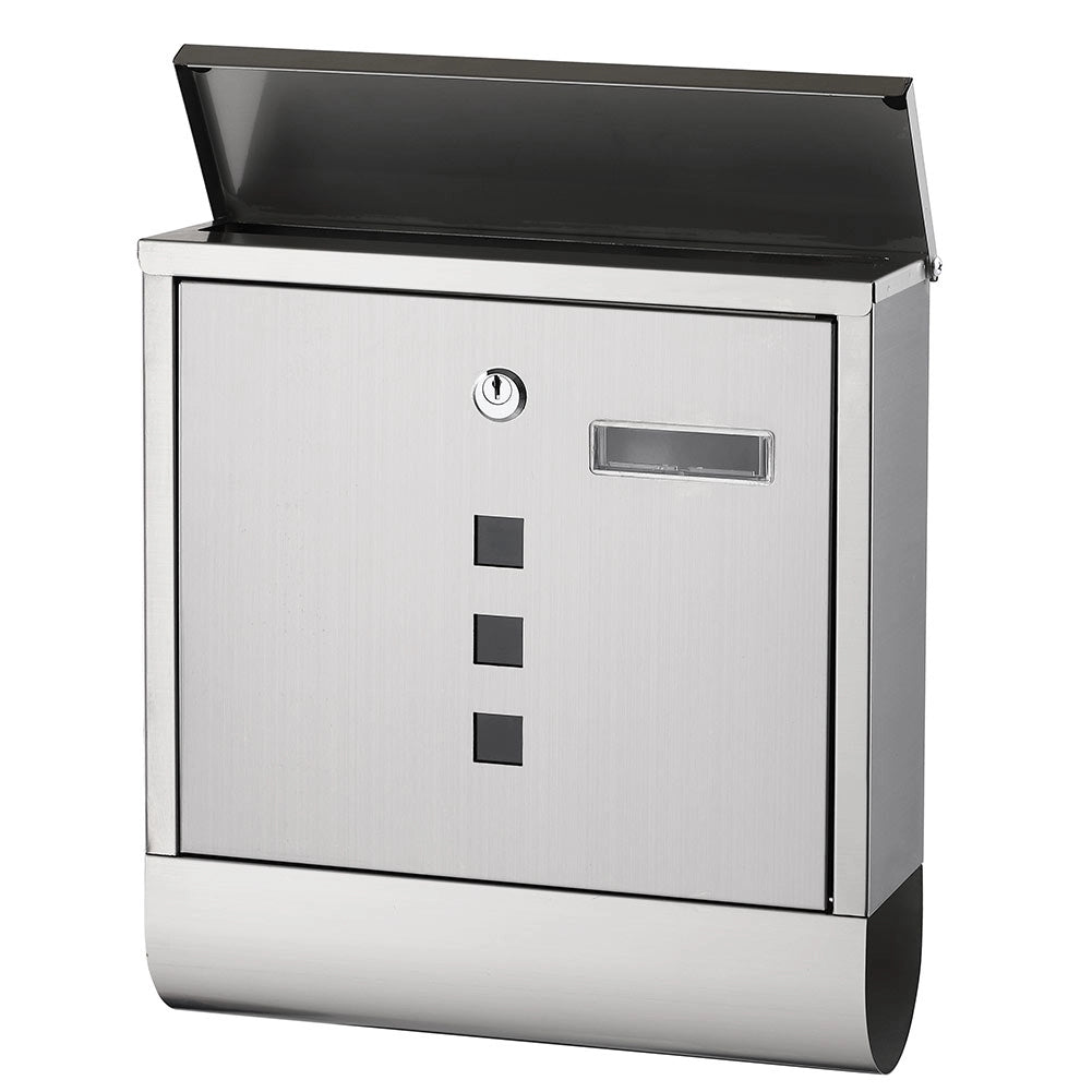 Cassetta Porta Posta Acciaio Antiruggine 37x33.5x10 cm 2 Chiavi Porta Giornale