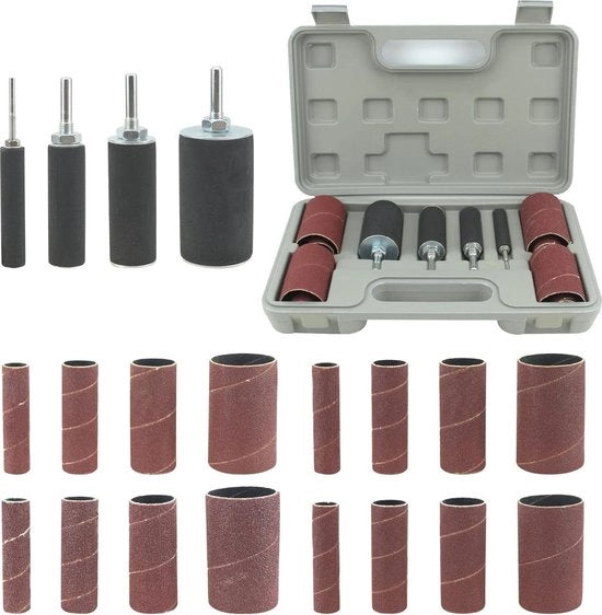 20 set di rulli abrasivi - macchina per raschiatura per motosega - kit di utensili con valigetta