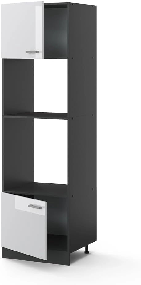 Mobile cucina microonde R-Line, Bianco lucido, 60 cm, per la libera combinazione all'interno di sistemi cucina modulari
