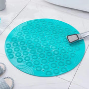 Matte ronde in PVC con trattamento antiscivolo con drenaggio vacuomachine lavabile (55 x 55 cm, verde)