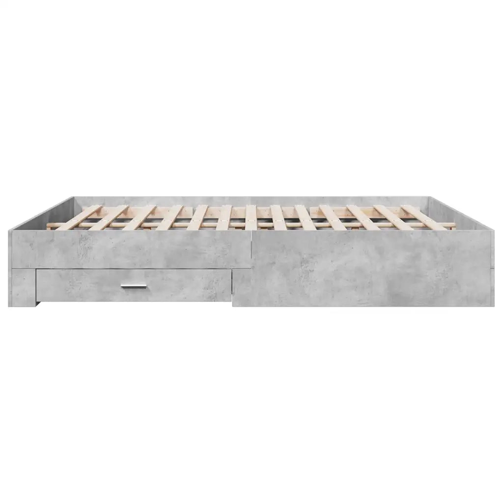 Giroletto Cassetti Grigio Cemento 180x200 cm Legno Multistrato
